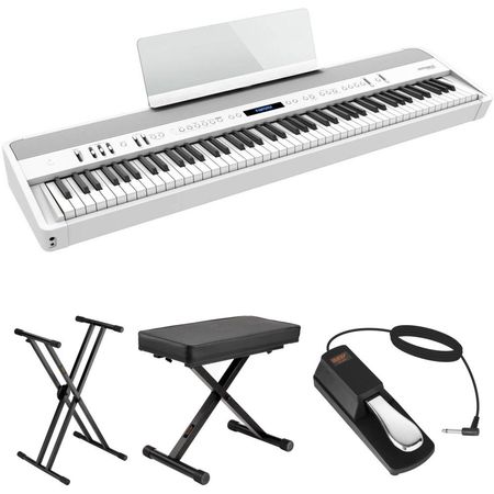Roland FP-90X Paquete de Valor con Piano Digital, Soporte X, Banco X y Pedal (Blanco) - Piano Digita 1647759-REG