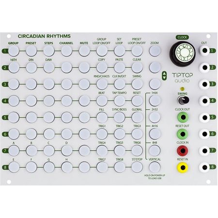 Secuenciador de Rendimiento TipTop Audio Circadian Rhythms para Módulo Eurorack (36 HP, Blanco) - 8 1786787-REG