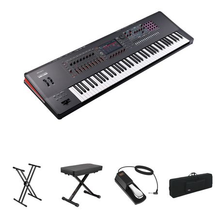 Roland Fantom 7 EX - Teclado Workstation de 76 Teclas con Soporte Doble-X, Banco X, Pedal y Maleta c 1831448-REG