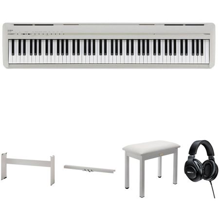 Piano Digital Portátil Kawai ES120 de 88 Teclas con Soporte, Pedal, Banco y Auriculares (Gris Claro) 1726861-REG