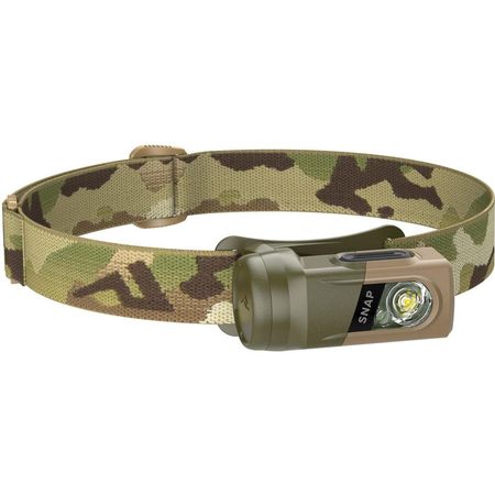 Princeton Tec Snap 450 RW Solo LED Headlamp (Multicam) - 450 Lúmenes, Regulable, 160 Horas de Autono 1756799-REG