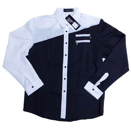 Camisa Sport Doble Bolsillo Hombre Jeansian Talla 2XL Color Negro