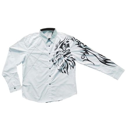 Camisa Inglesa Elegante Leon Hombre Jeansian Talla 2XL Color Blanco