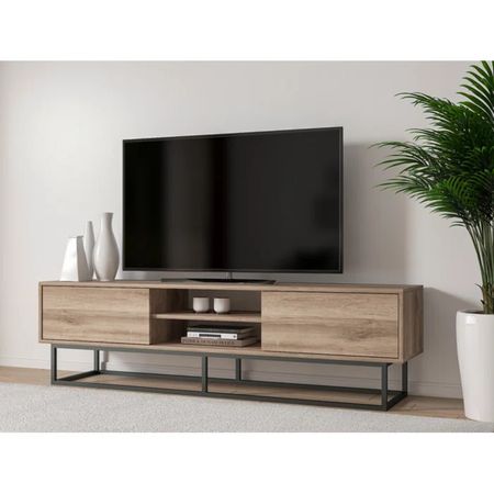 Mesa de TV Industrial Misti color Roble 2 puertas TU MESITA