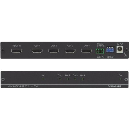 Amplificador de Distribución HDMI Kramer VM-4H2 1:4 - Soporta 4K60, HDR10, EDID y HDCP 2.2 1294038-REG