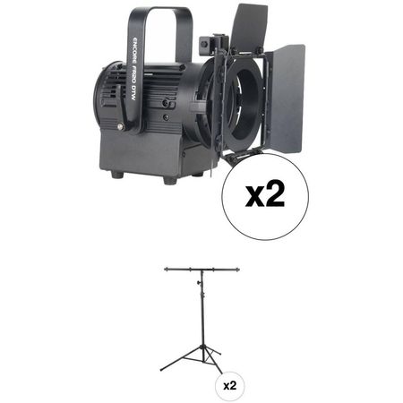 American DJ Entry Level Stream PAK - Kit de Iluminación con Dos Luces LED Fresnel Cálidas y Dos Tríp 1560666-REG