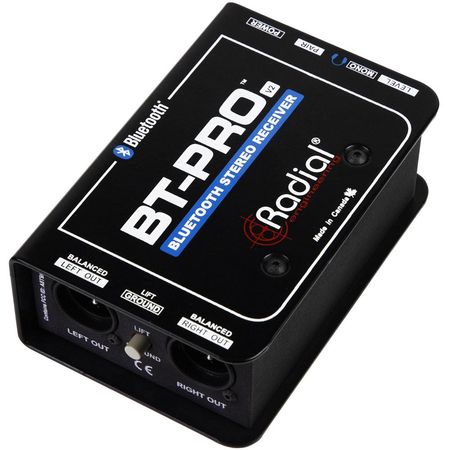 Radial Engineering BT-PRO V2: Caja Directa Estéreo Bluetooth con Salidas XLR y Control de Nivel 1552479-REG
