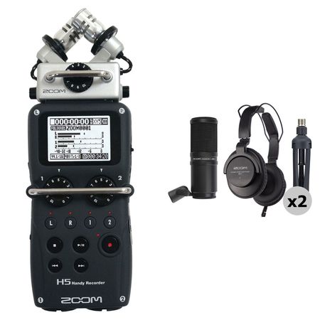Kit de Micrófono para Podcast Zoom H5 para 4 Personas con Grabadora Portátil, Micrófonos, Auriculare 1597758-REG