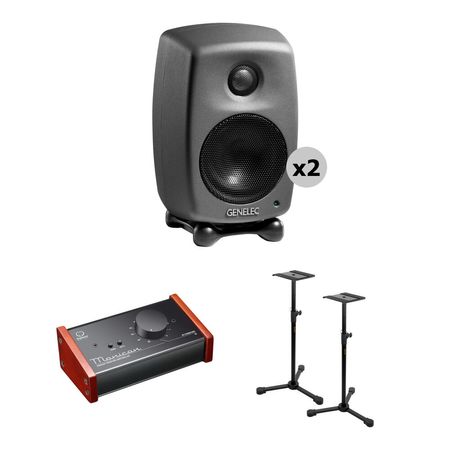 Kit de Monitores de Estudio Genelec 8010 Deluxe con Soportes y Controlador de Monitores 1467082-REG