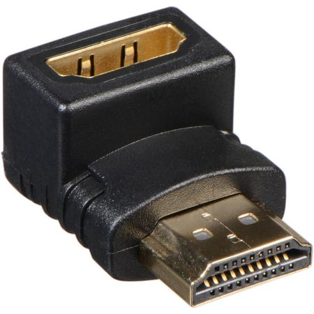 Adaptador HDMI Femenino a Macho en Ángulo Recto - Posición Descendente, Reduce la Tensión del Cable, 909139-REG