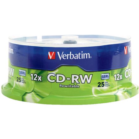 Verbatim CD-RW 700MB Disco Regrabable de Alta Velocidad (Paquete de 25) 390835-REG