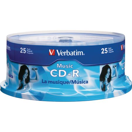 Verbatim CD-R Música 700MB Grabable 80 Minutos - Paquete de 25 Discos 500662-REG