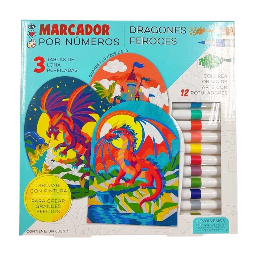 Pinta números Dragones CLASS&WORK