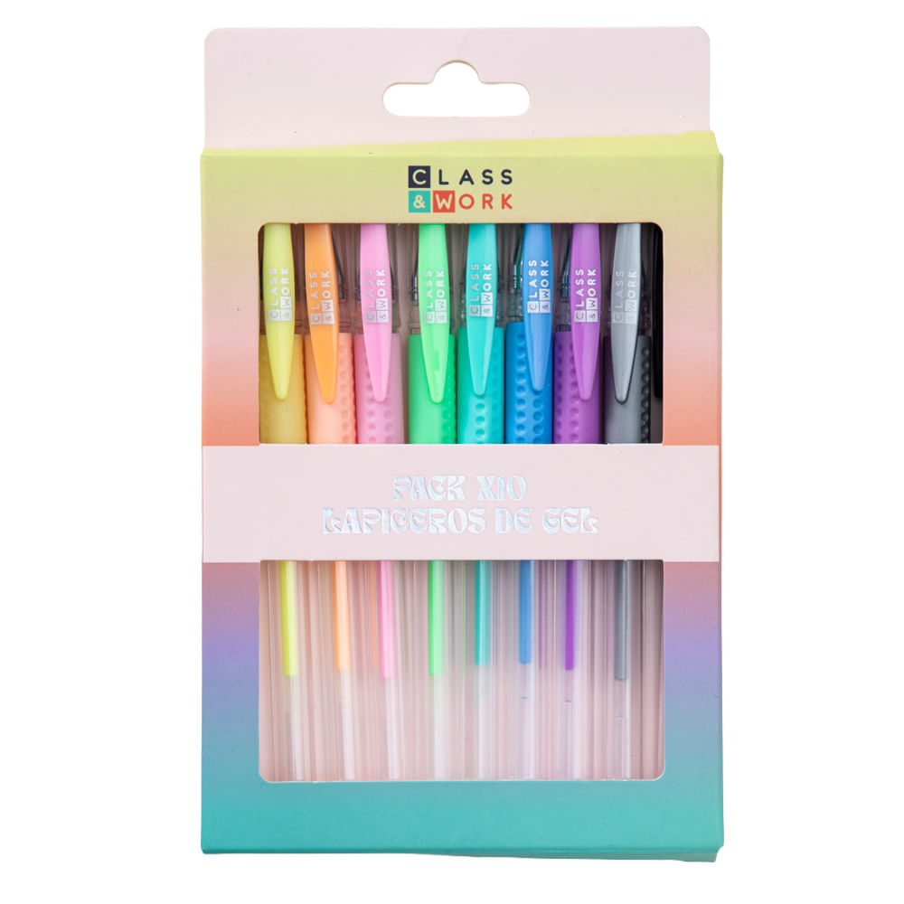 Lapiceros CLASS & WORK Gel Sunset Pack 10un