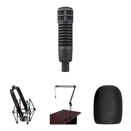 Kit de Micrófono Dinámico Electro-Voice RE20 para Podcasters y Locutores (Negro) 1609468-REG