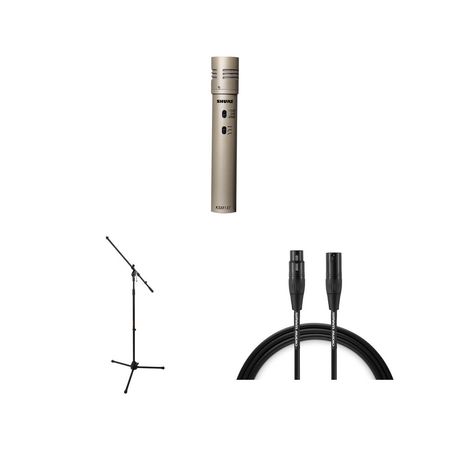 Kit de Micrófono Cardioide Shure KSM137/SL con Soporte y Cable - Transductor de Condensador, Incluye 1776726-REG