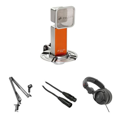 Kit de Micrófono de Condensador Polsen RM-650 con Brazo de Suspensión, Auriculares Cerrados y Cable 1566226-REG