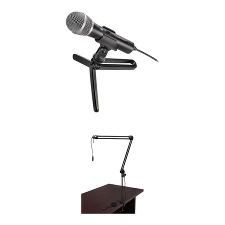 Kit de Micrófono Audio-Technica ATR2100x-USB con Brazo de Soporte: Incluye Micrófono USB/XLR, Brazo 1602039-REG