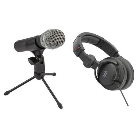 Kit de Micrófono Dinámico Polsen DM-USX1 con Auriculares de Estudio Monitor cerrados para Sonido en 1690517-REG