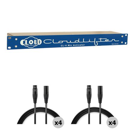 Cloud Microphones Cloudlifter CL-4 Rackmount Mic Activator Kit con 8 Cables XLR - Mejora la Relación 1663023-REG