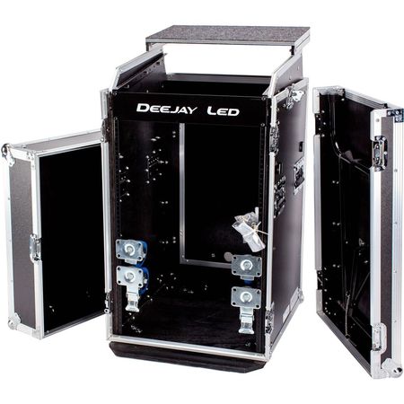DeeJay LED 11 RU Mixer Rack y 16 RU Sistema de Rack Vertical Combo con Ruedas, Mesa y Estante para L 1277570-REG