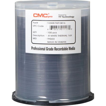 CMC Pro DVD-R 4.7GB 16x - Superficie Térmica Prismática - Paquete de 100 Discos - Capa Única, Grabac 1273842-REG