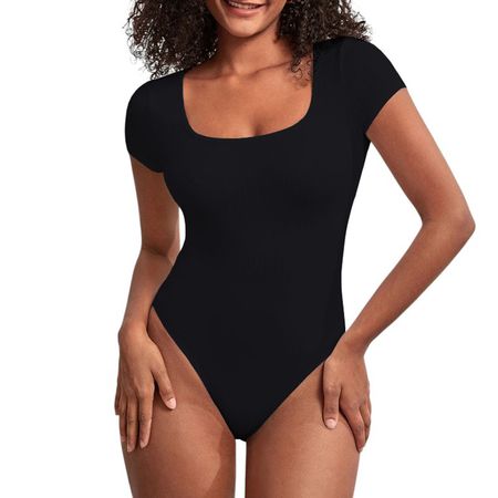Body Manga Corta Anasotluc-17 Rib Color Negro Talla S