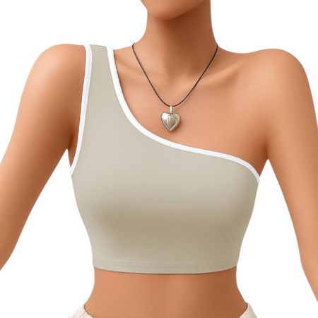 Basico Mujer Top Tarzan Rib Ana Sotluc-9 Color Hueso Talla M