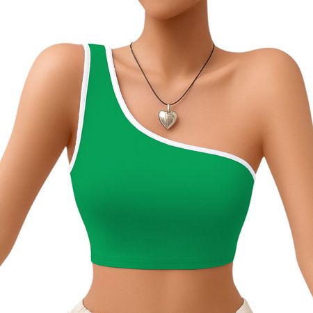 Basico Mujer Top Tarzan Rib Ana Sotluc-9 Color Verde Talla M