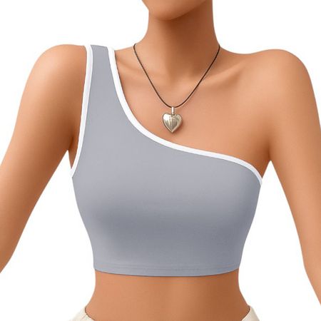 Basico Mujer Top Tarzan Rib Ana Sotluc-9 Color Gris Talla S