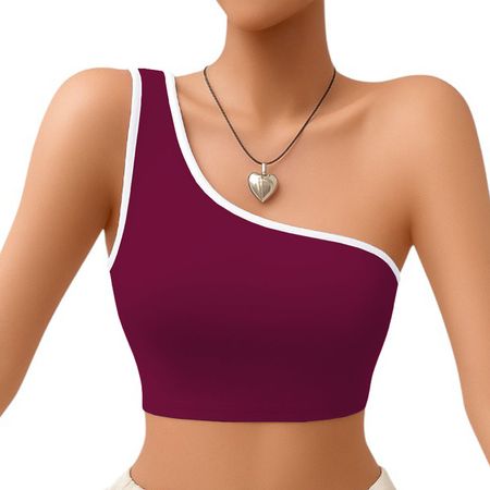 Basico Mujer Top Tarzan Rib Ana Sotluc-9 Color Vino Talla M