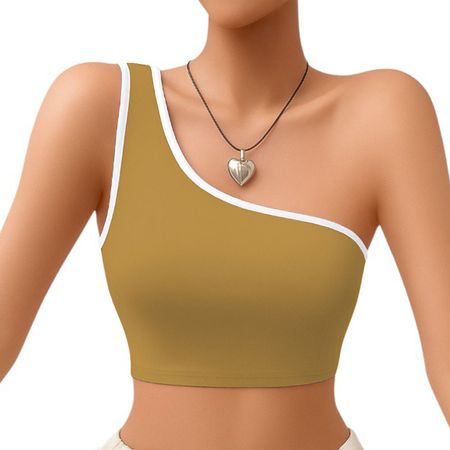 Basico Mujer Top Tarzan Rib Ana Sotluc-9 Color Mostaza Talla S