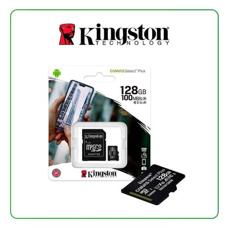 Memoria Micro Sd 128 Gb clase 10 Plus Kingston + adaptador Memoria Micro Sd 128 Gb clase 10 Plus Kingston-adaptador