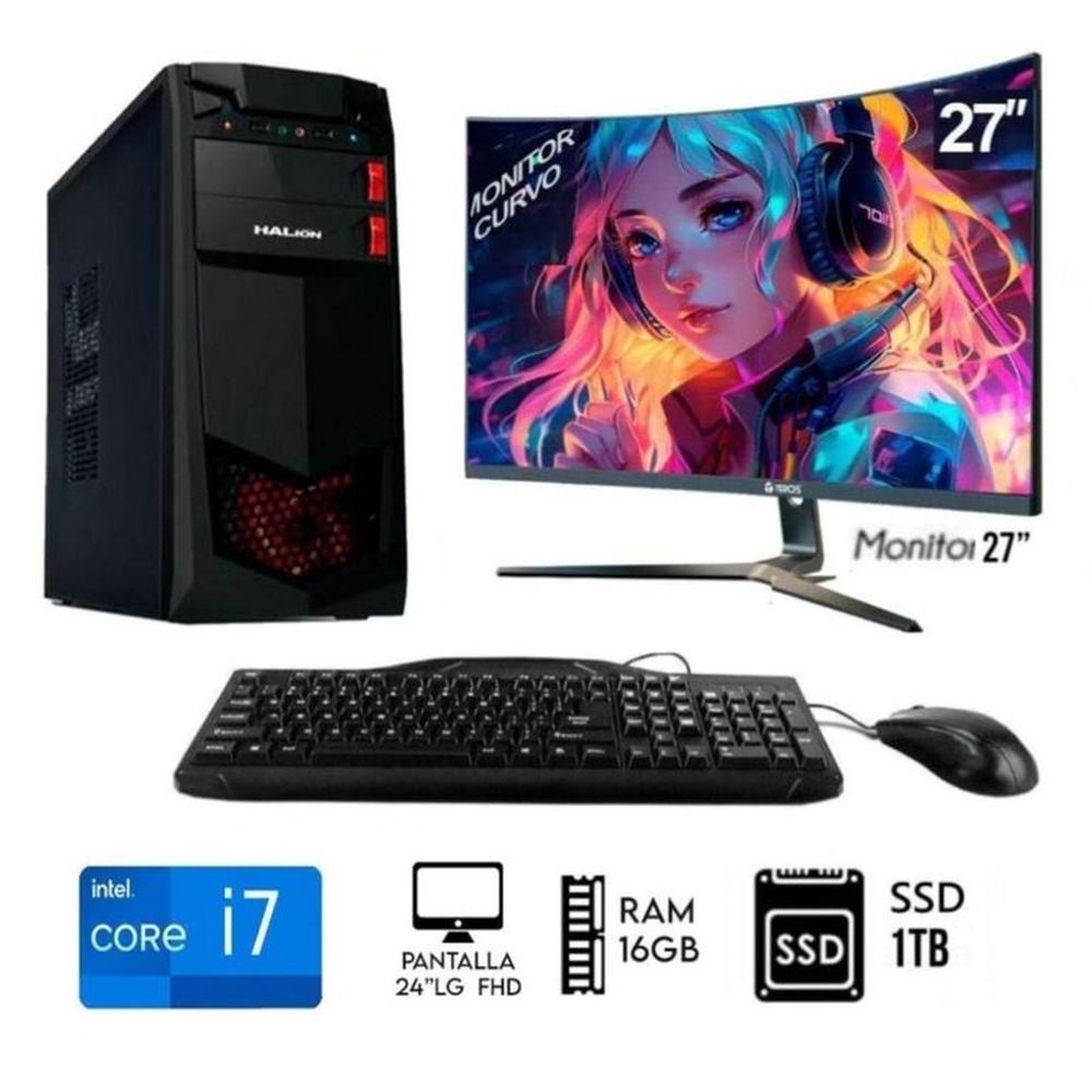 Computadora PC Intel Core i7 RAM 16GB Disco Solido 1TB  Monitor 27 FHD