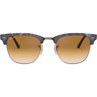 Ray-Ban RB3016 Clubmaster Gafas de sol para hombre | Spotted Brown / Blue / Clear Brown II