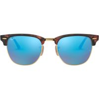 Ray-Ban RB3016 Clubmaster Gafas de sol para hombre | Sand Havana on Gold / Grey Blue II