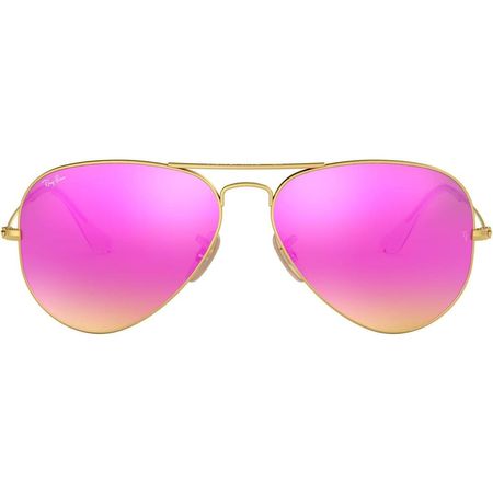 Ray-Ban RB3025 Classic Aviator Espejo Gafas de sol | Gold / Green Mirror Fuchsia