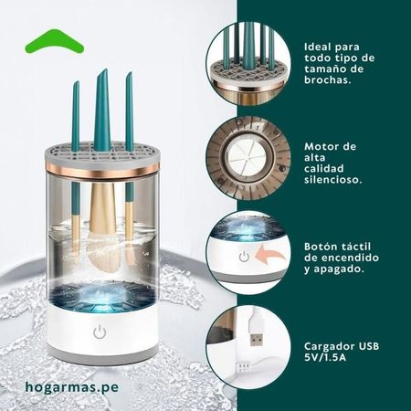 Limpiador Eléctrico de Brochas de Maquillaje con Vibracio GRIS