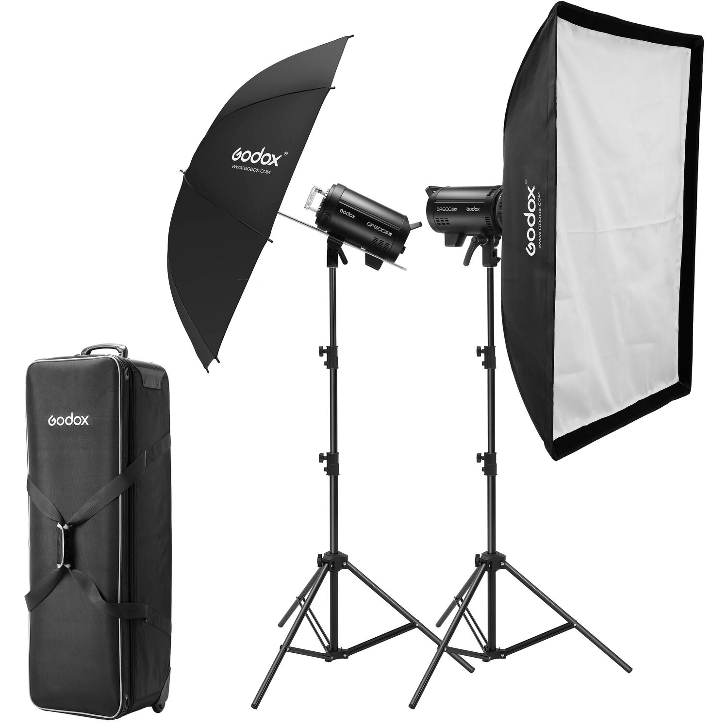 Kit de 2 Luces Godox Dp600Iiiv Professional Studio Flash con Lámpara de Modelado Led 600Ws