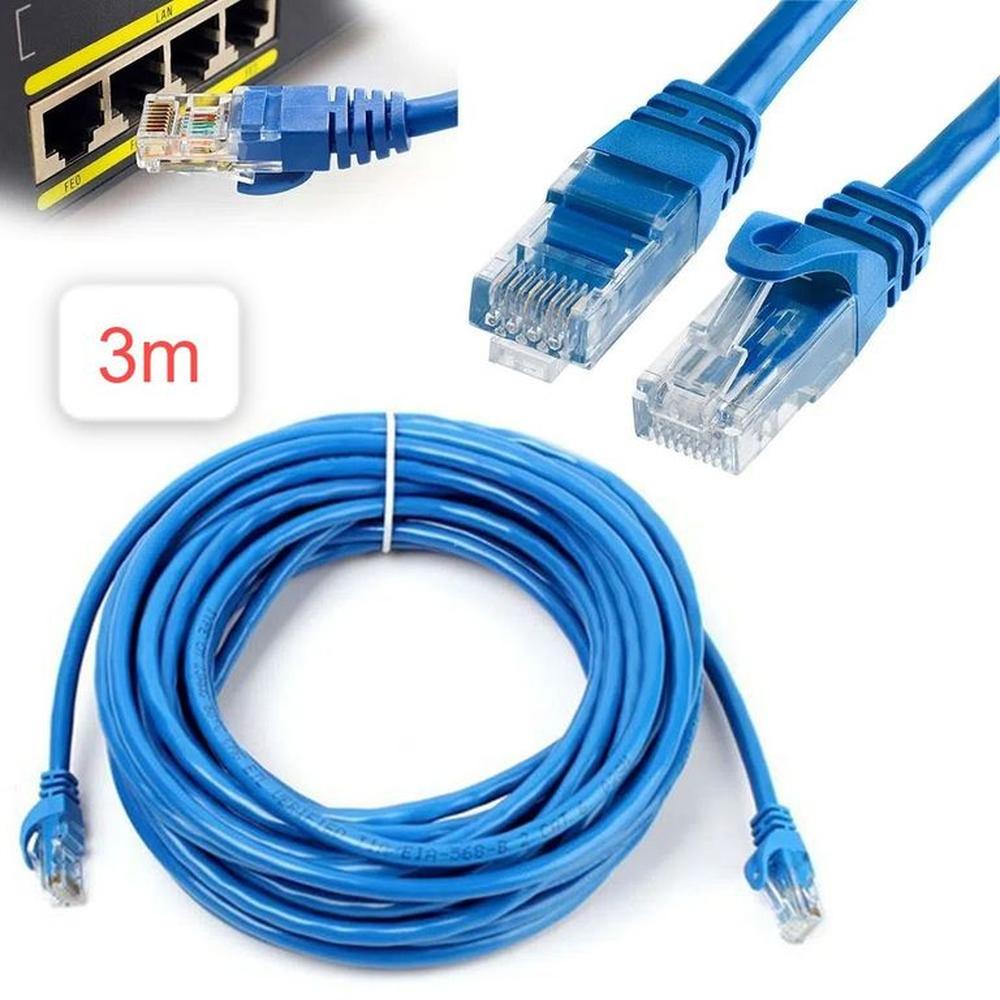 x2 Cables Internet Red 3m Adaptador Rj45 CAT6 Ethernet UTP LAN
