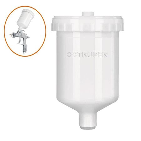 Vaso plástico de repuesto para pistola de aire fino acabado truper Blanco