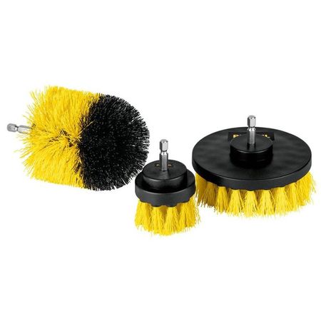 kit limpiesa y cepilladlo p/taladro, 3 piezas  Pretul Amarillo