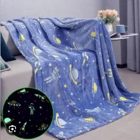 Manta luminosa niños astronauta rosado