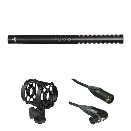 Micrófono de Escopeta RODE NTG4+ Kit con Soporte Antivibración y Cable XLR para Cine Independiente, 1120540-REG