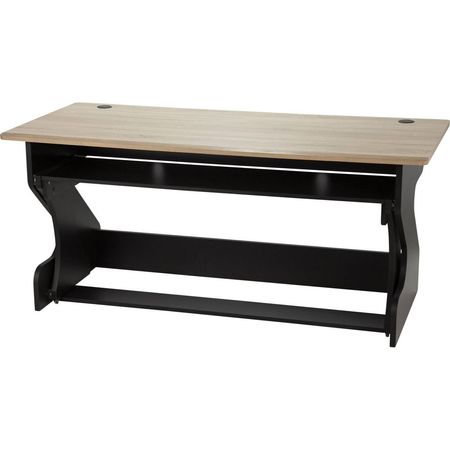 Escritorio Flex Zaor Miza Z (Roble y Negro) - Amplia Superficie, Bandeja Extraíble, Capacidad de 88 1819514-REG