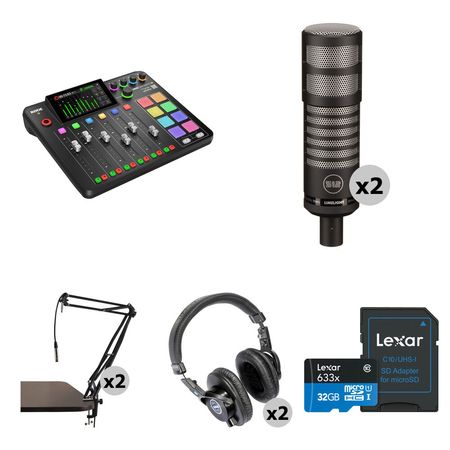 RODE RODECaster Pro II 2-Person Podcasting Value Kit with Mics, Boom Arms, and Headphones 1720384-REG