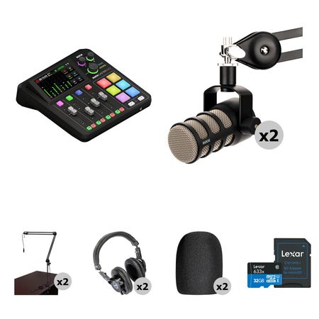 RODE RODECaster Duo 2-Person Podcasting Kit with PodMics, Broadcast Arms & Headphones 1762813-REG