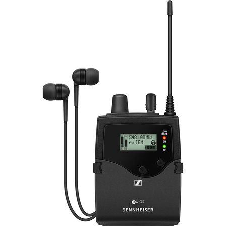 Sennheiser EK IEM G4 Receptor Estéreo Bodypack con Auriculares IE 4 - 16 Canales Compatibles, 42 MHz 1385733-REG