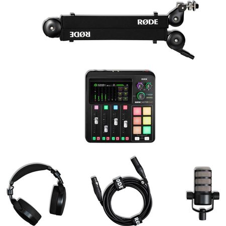 RODE RODECaster Duo Podcasting Kit with PodMic, Studio Boom Arm, Headphones, and Cable 1813506-REG