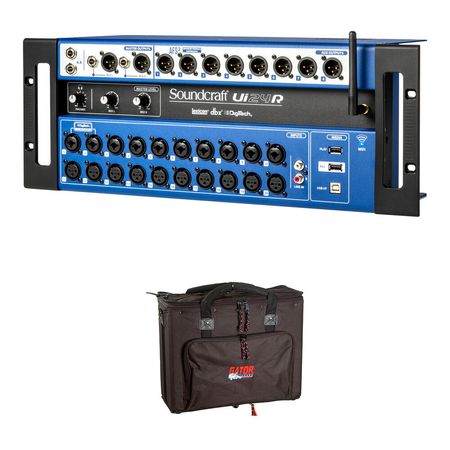 Mezclador Digital Soundcraft Ui24R de 24 Canales con Grabador USB Multitrack y Kit de Rack de 4 RU 1476938-REG
